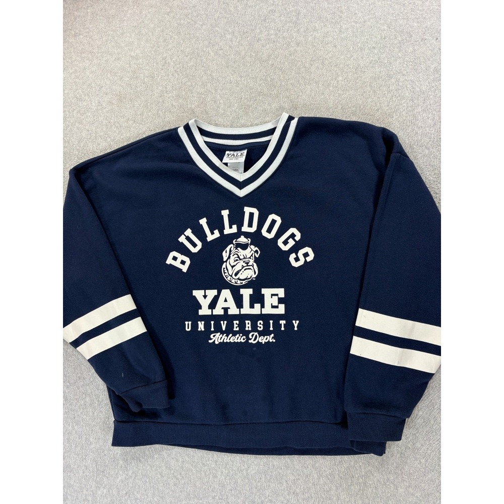 Yale Bulldogs Campus Screened Logo Sweatshirt (Men's‎ Large) Blue